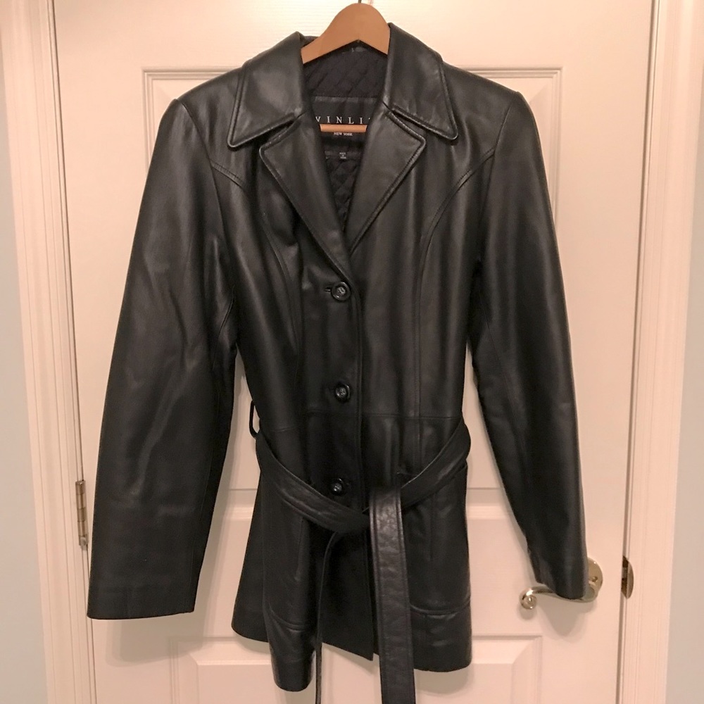 Belted Leather Jacket - image 1
